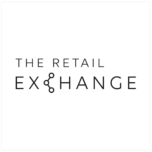 The logo for The Retail Exchange podcast. White background with thin black text for a minimal look.