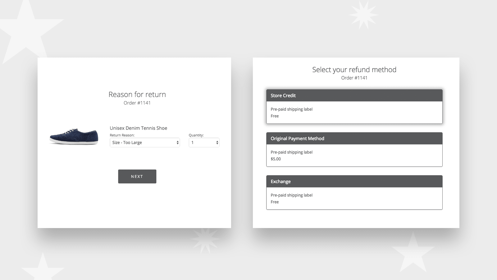 comparison of return or exchange options