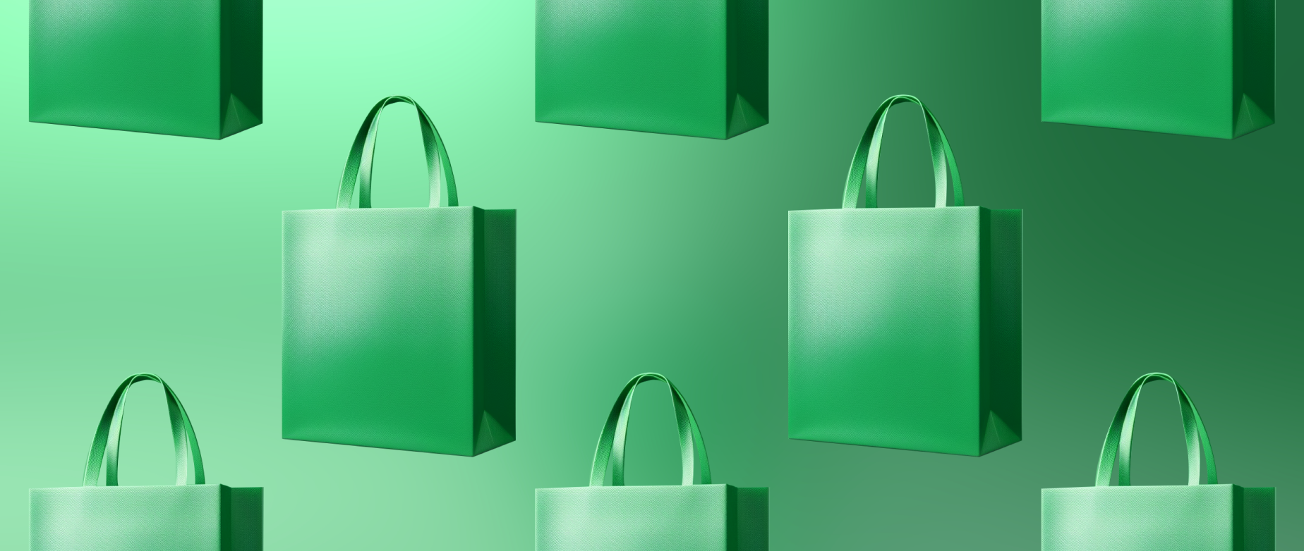 green shopping bags: sales cycle