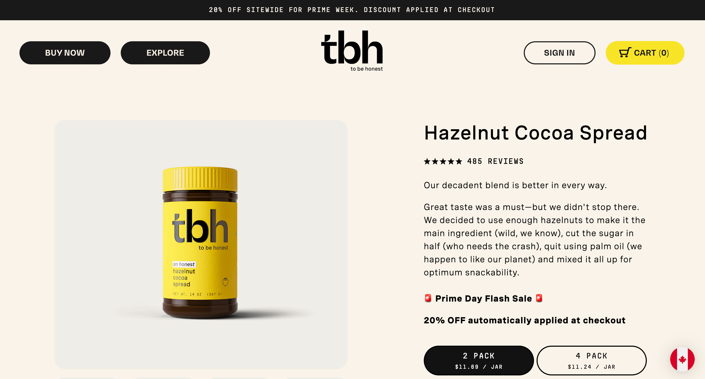 TBH品牌在其网站上的产品页面