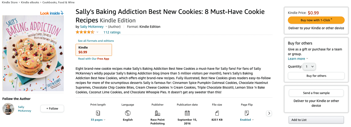 Image of ebook from Sally’s Baking Addiction sold on Amazon