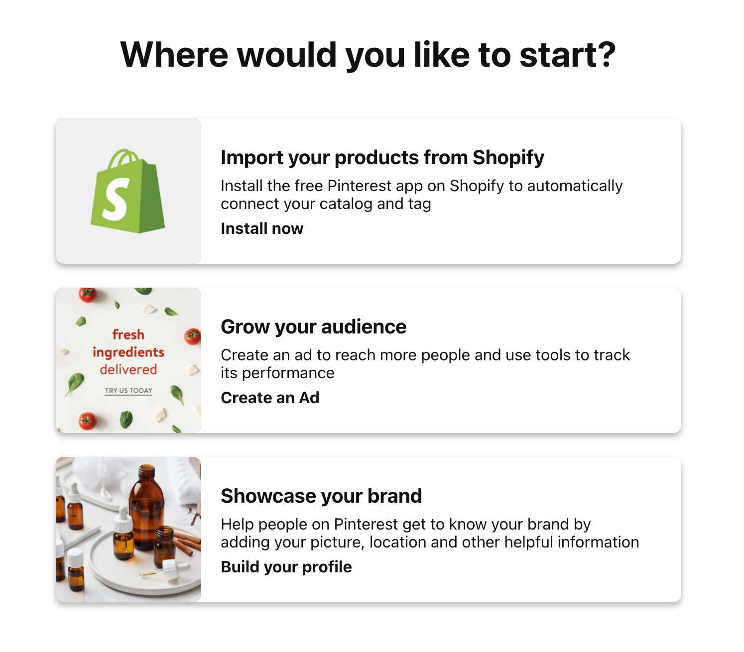 Setting up Shopify profile