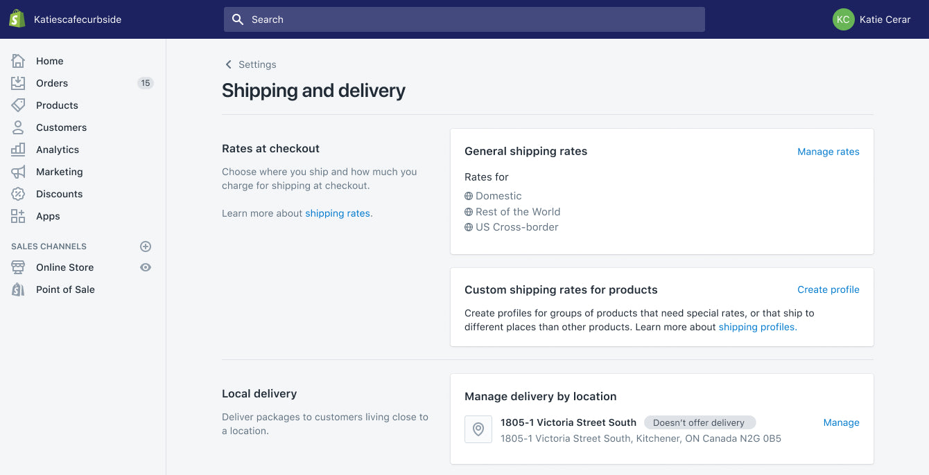 How to setup local delivery in Shopify