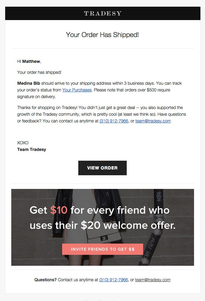 Tradesy Email Newsletters: Shop Sales, Discounts, and Coupon Codes