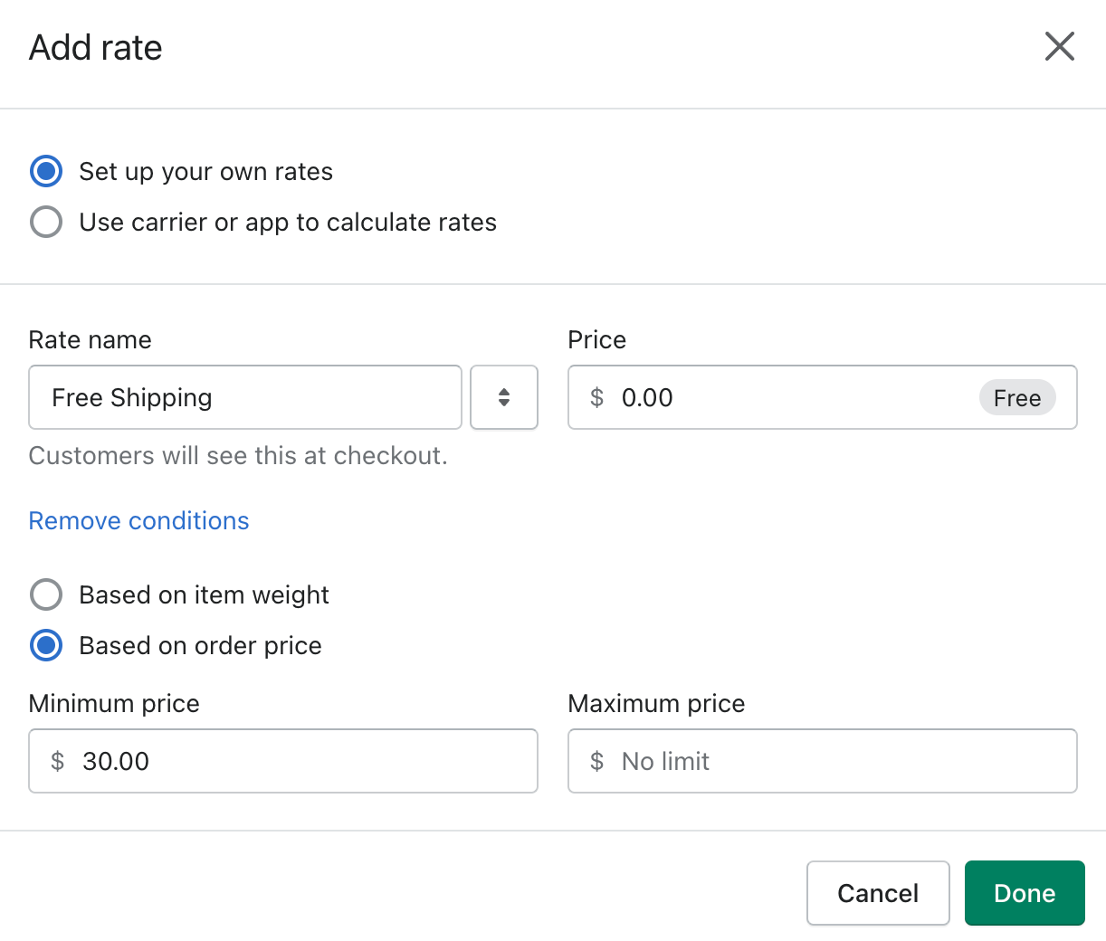 shipping rates