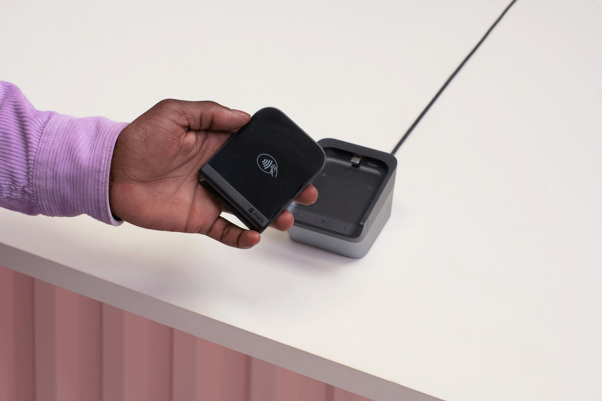 Shopify's Dock will charge your Tap & Chip reader and give customers a natural angle to check out with