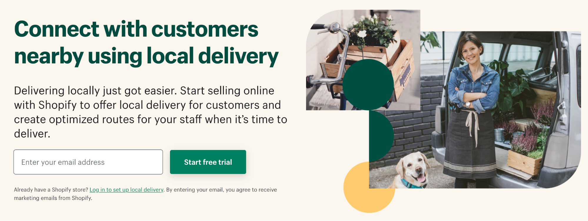 Start selling online and offer local delivery with Shopify