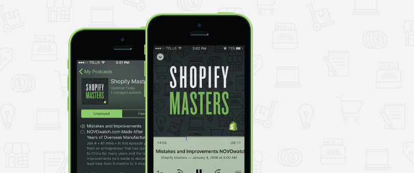 Shopify Masters playing on smartphone