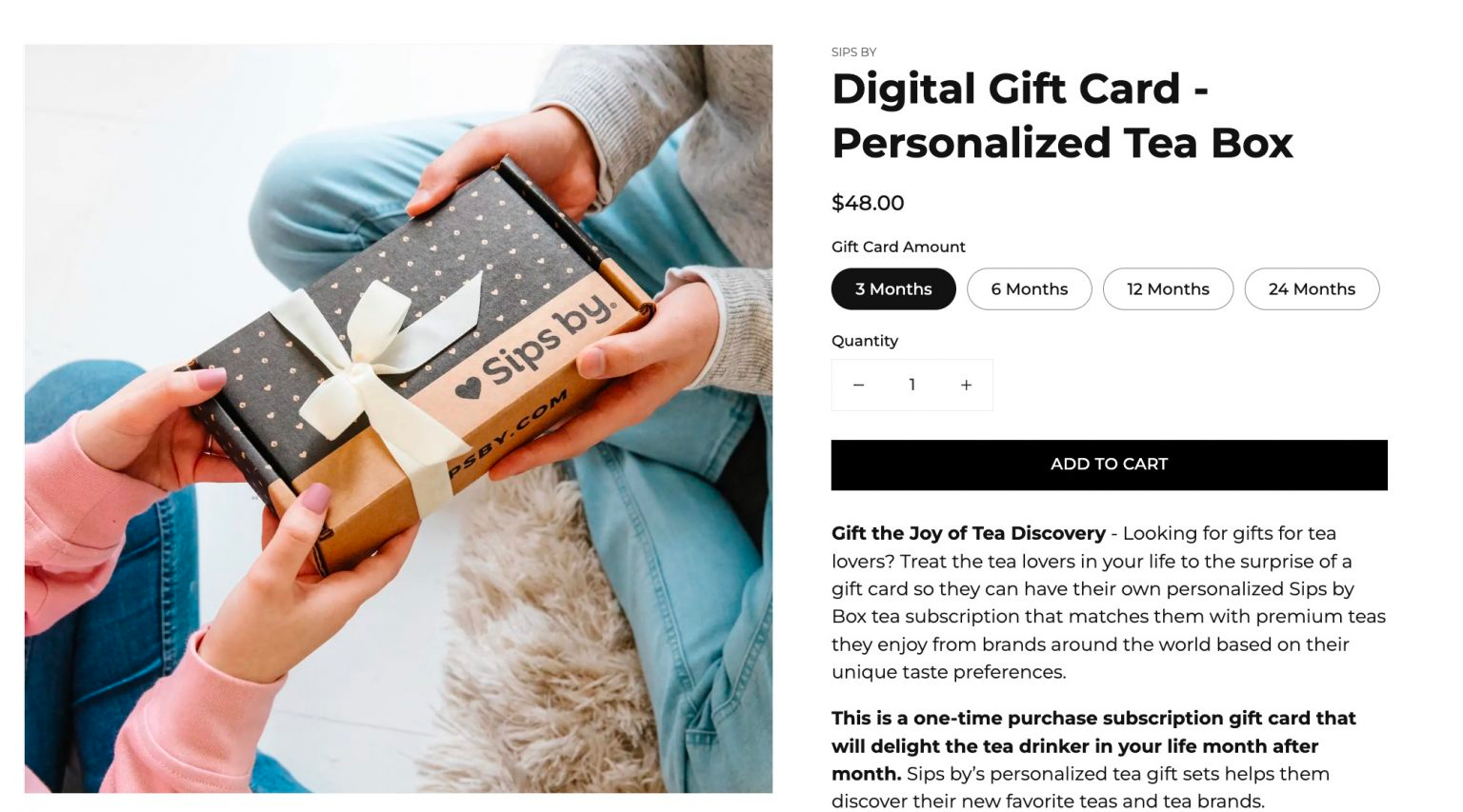 The Digital Gift Card for a personalized tea box by Sips By