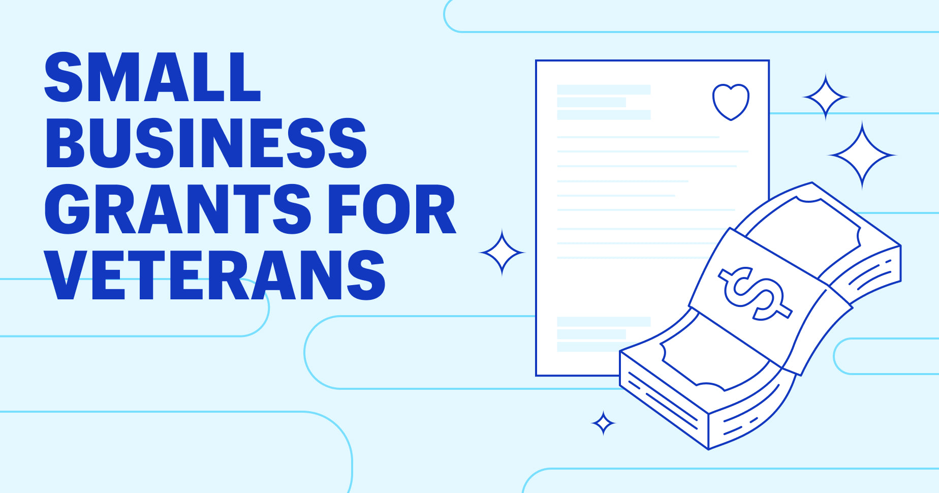 small business grants for veterans text and a wad of cash currency