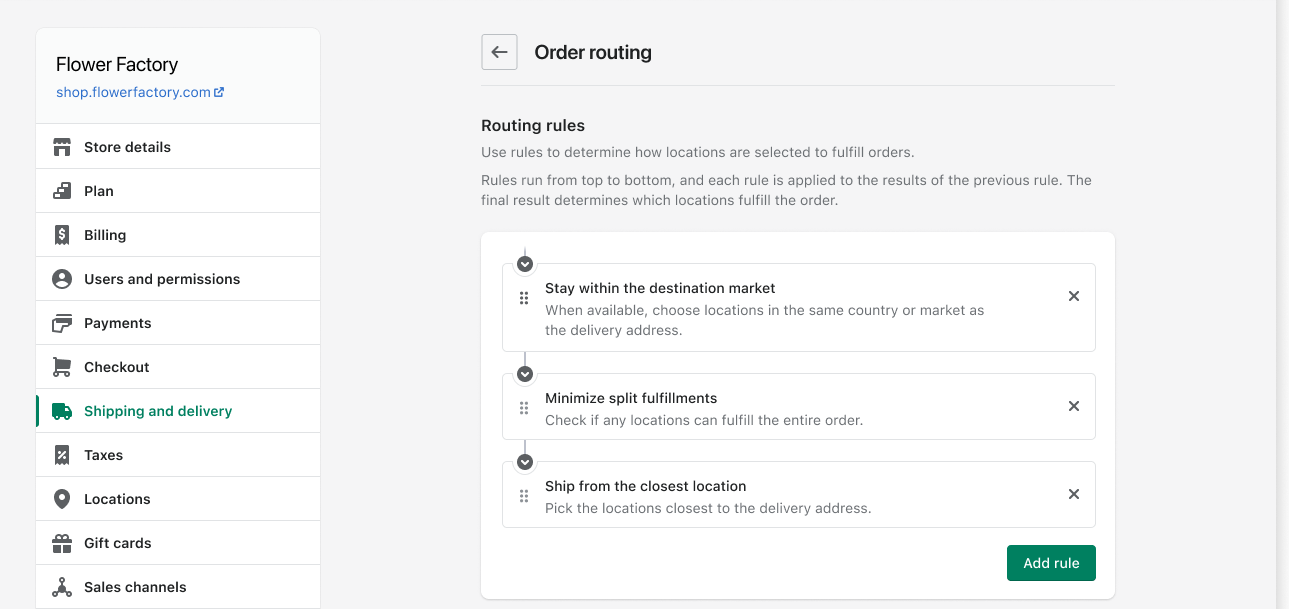Get smart order routing on Shopify