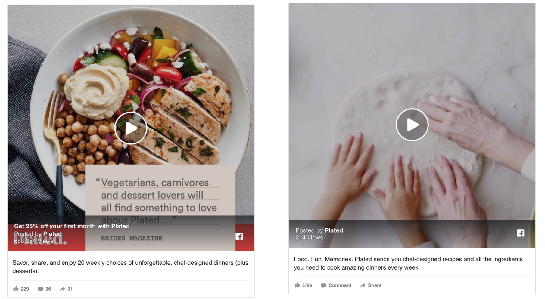 ads with and without social proof