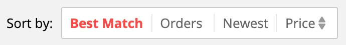 AliExpress ordina in base alla corrispondenza migliore