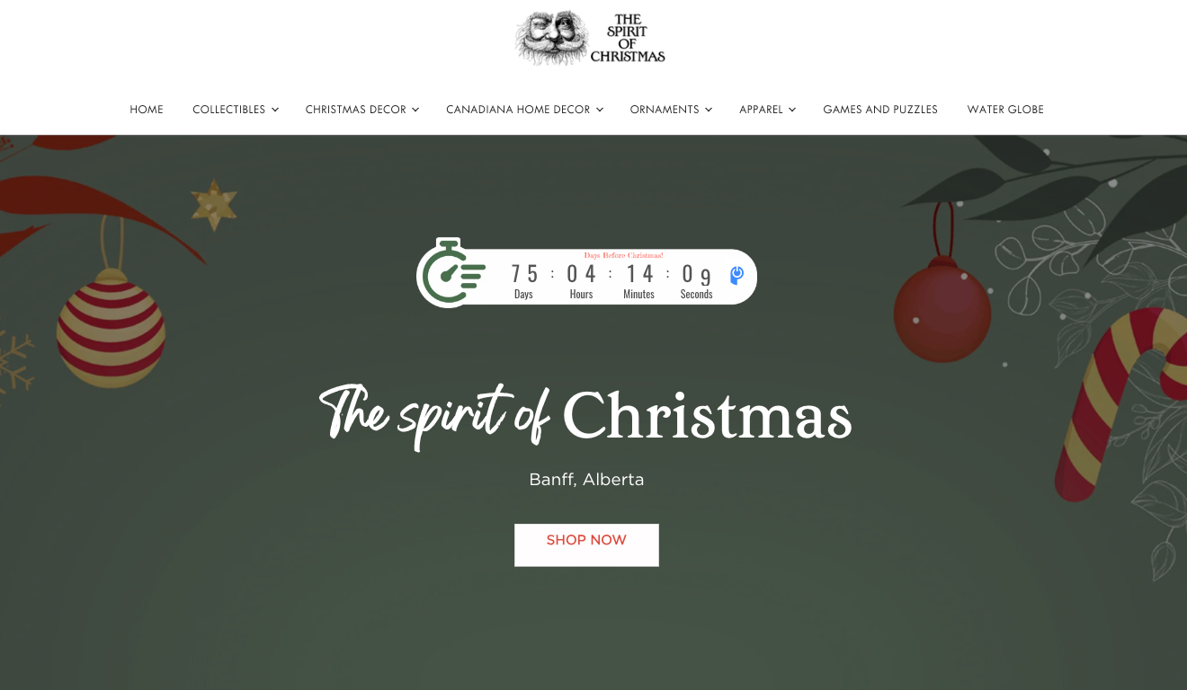 A countdown timer by The Season of Christmas to create a sense of urgency