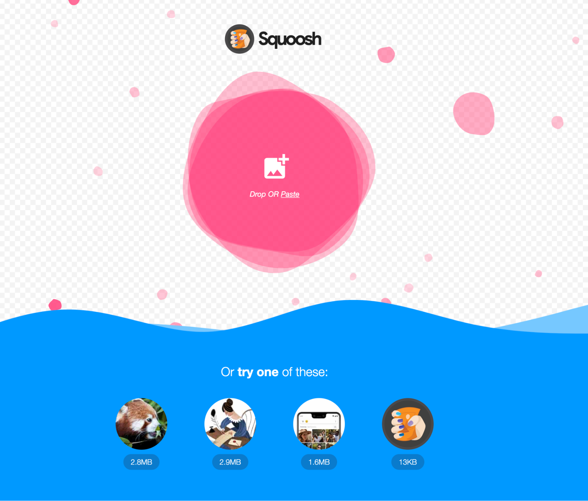 Screenshot of Squoosh dashboard for image optimization