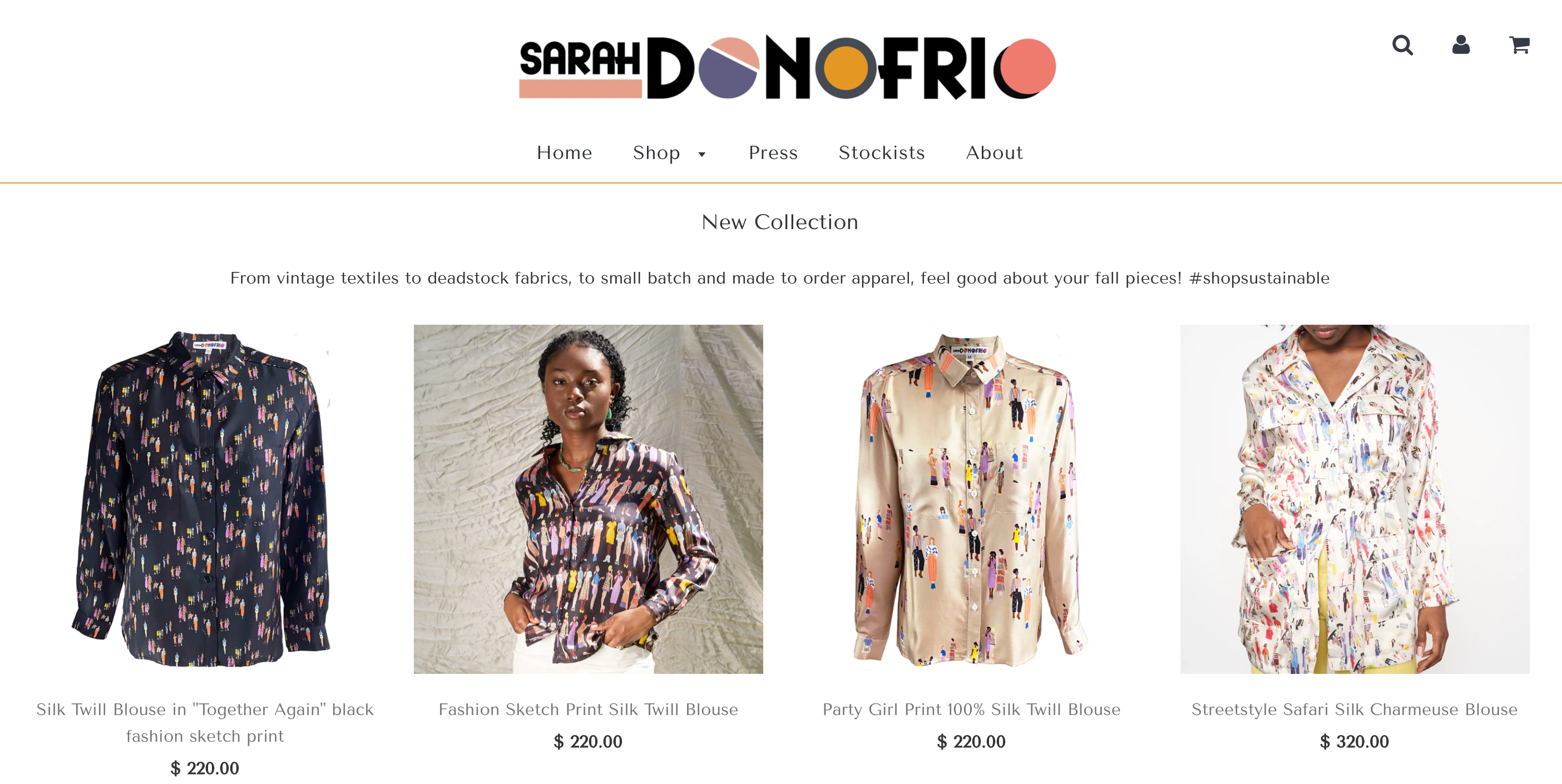 Screenshot of Sarah Donofrio's website home page
