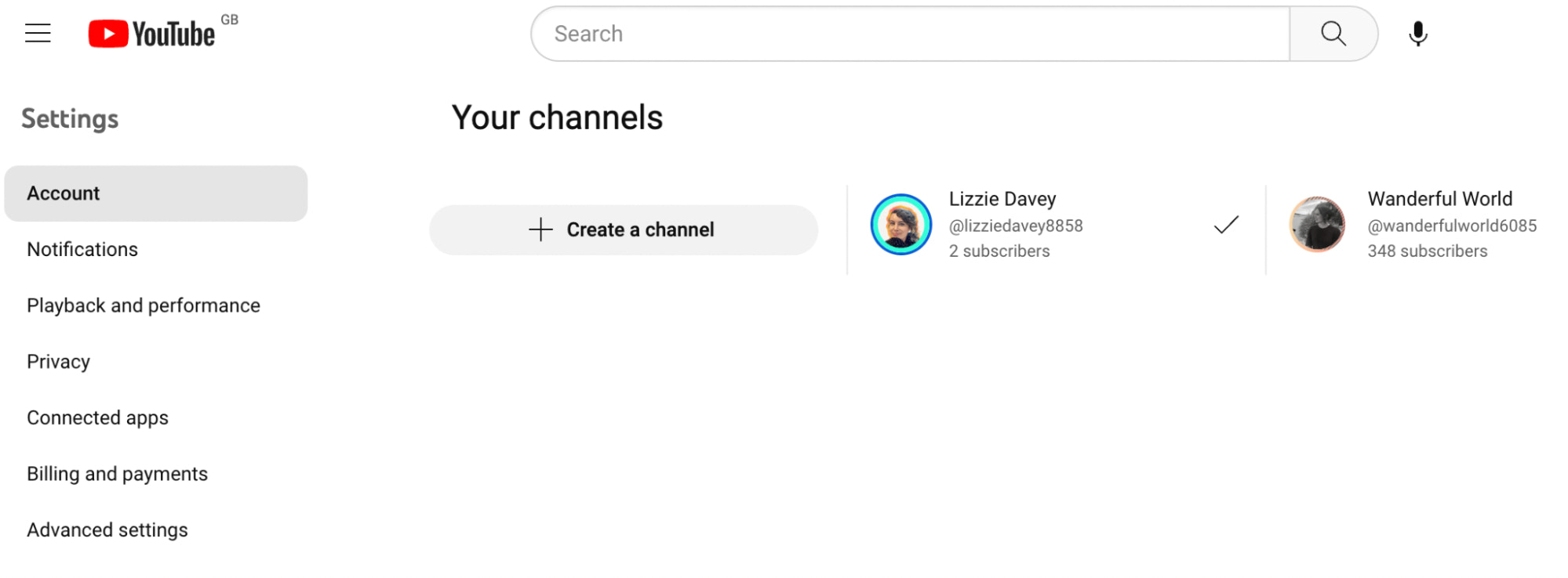 There is no Create Channel button when you create your first  channel  
