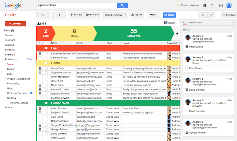 streak relationship management