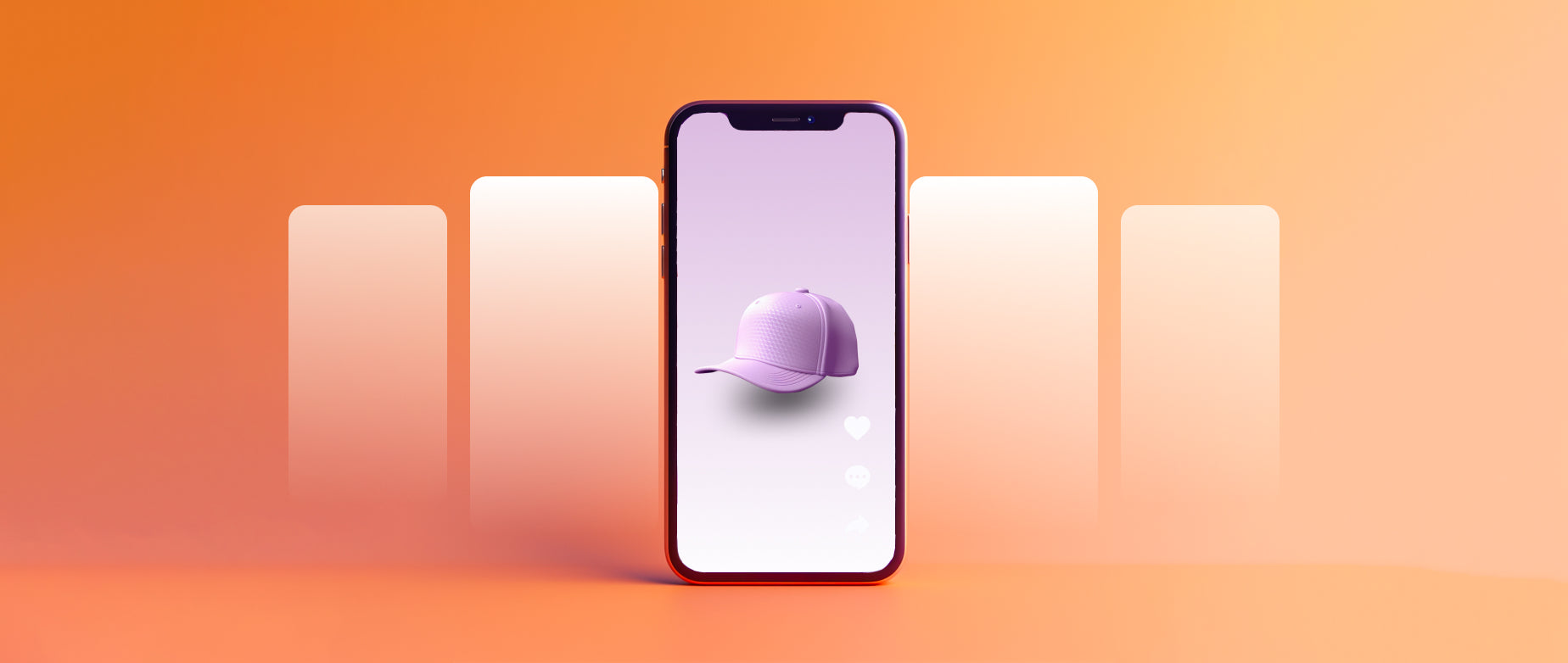 Graphic iPhone image with product image of ball cap depicting a TikTok ad