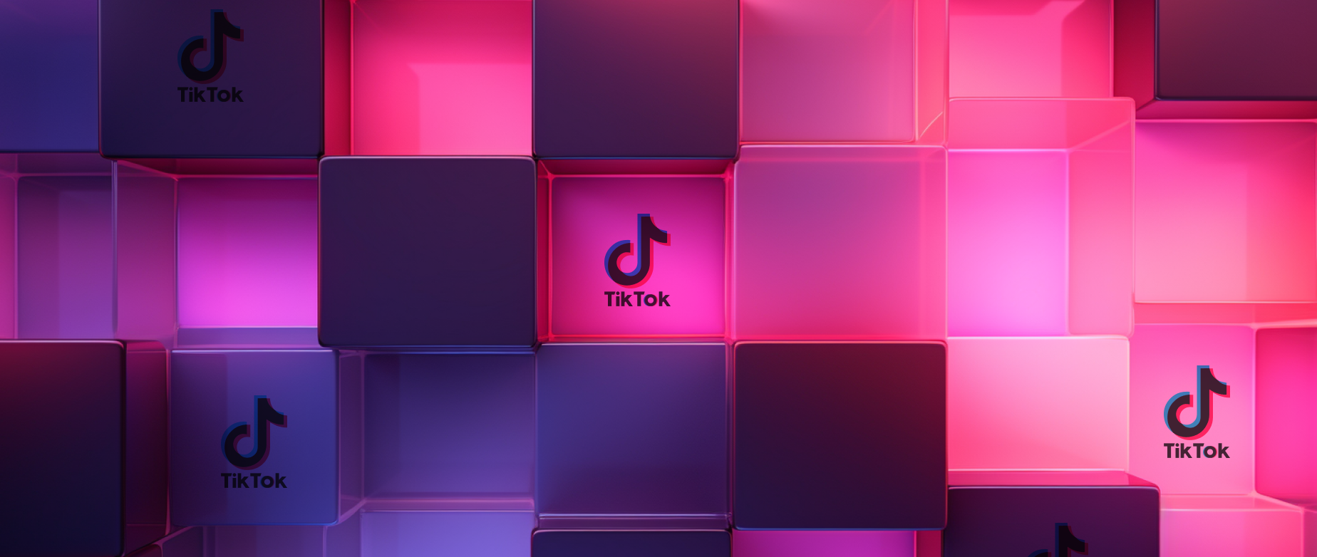 three rows of repeating cubes, some of which have the TikTok logo on them: tiktok influencer marketing