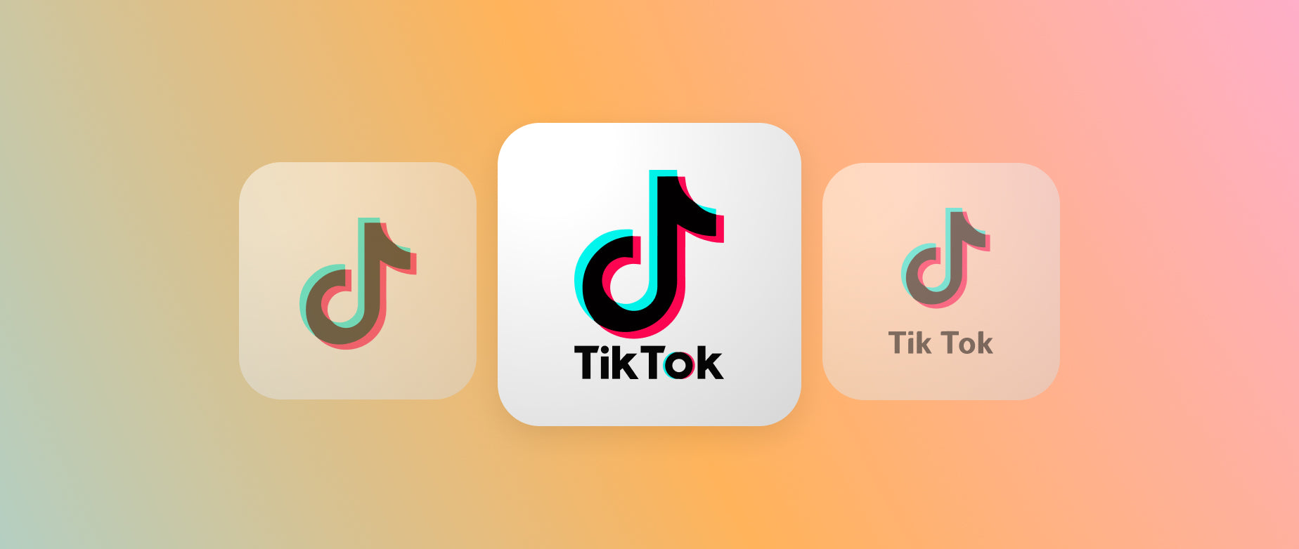 Three tiktok logo icons on a gradient background