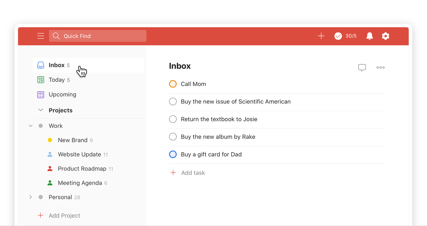 Image of using making to-do list in Todoist
