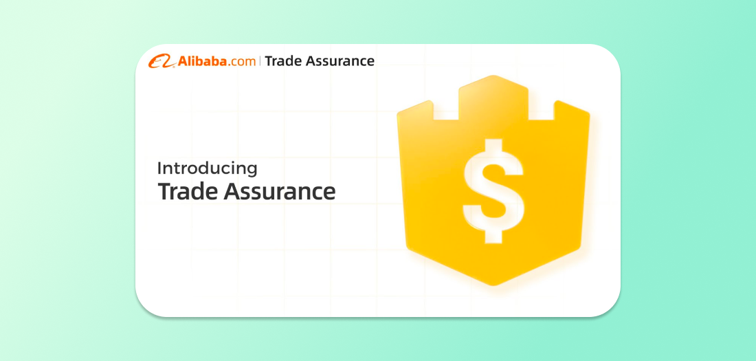 Alibaba’s trade assurance program logo, which is a dollar sign inside a gold shield.