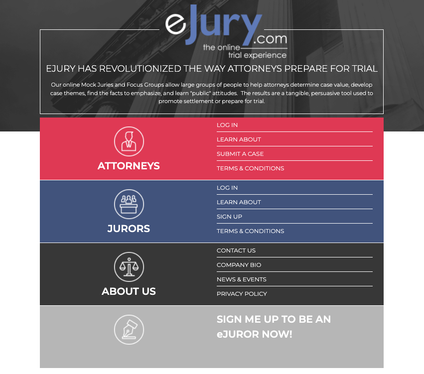Screengrab of ejury.com