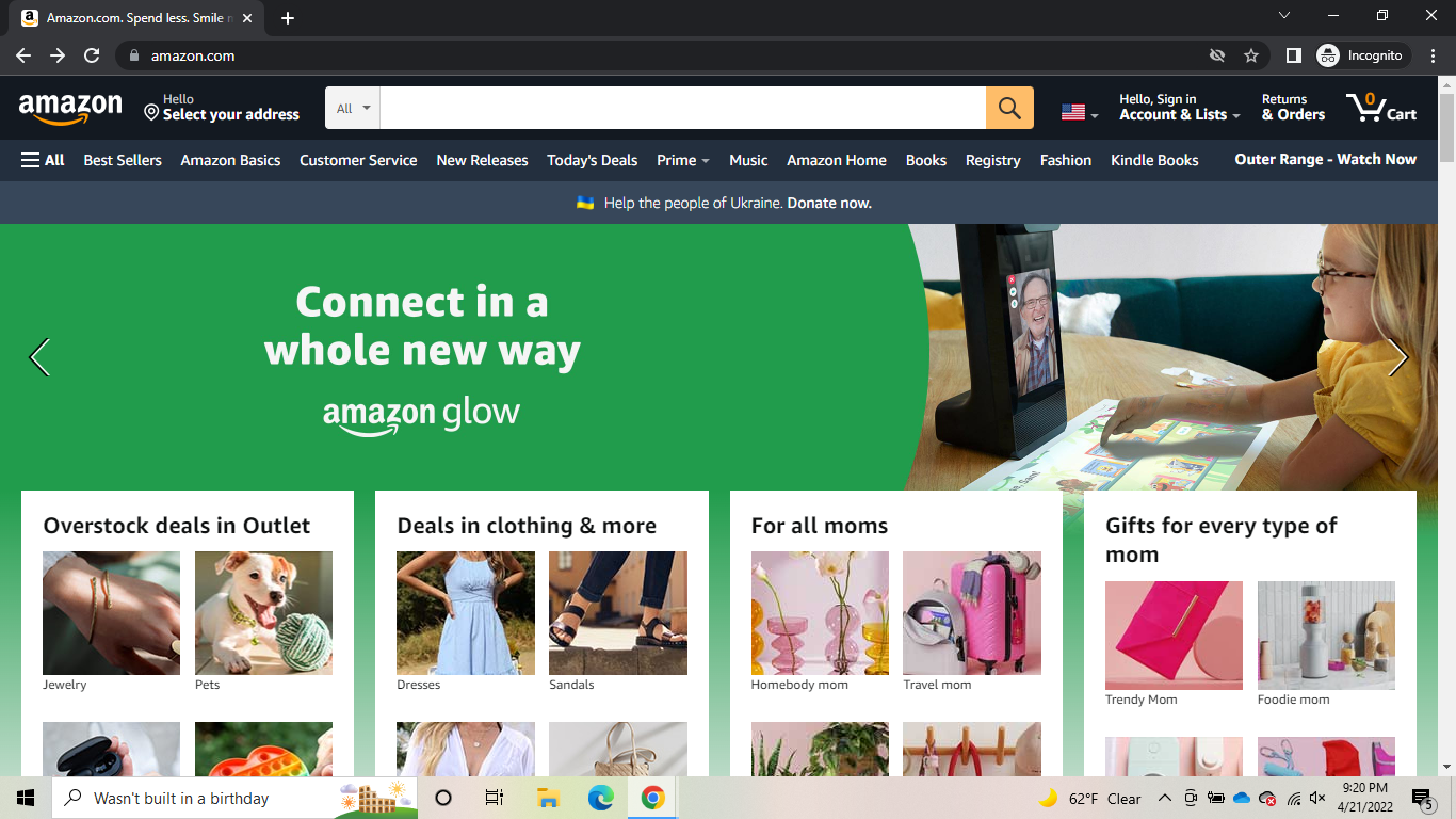 most popular ecommerce domain: Amazon.com