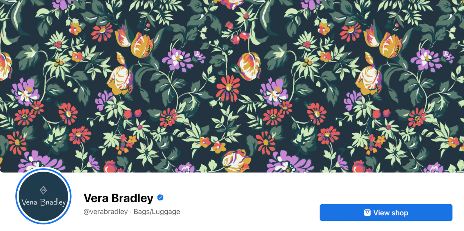 vera bradley floral themed cover photo for its facebook page