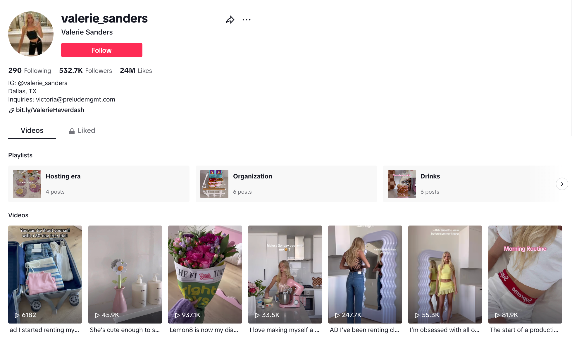 Valerie Instagram profile.