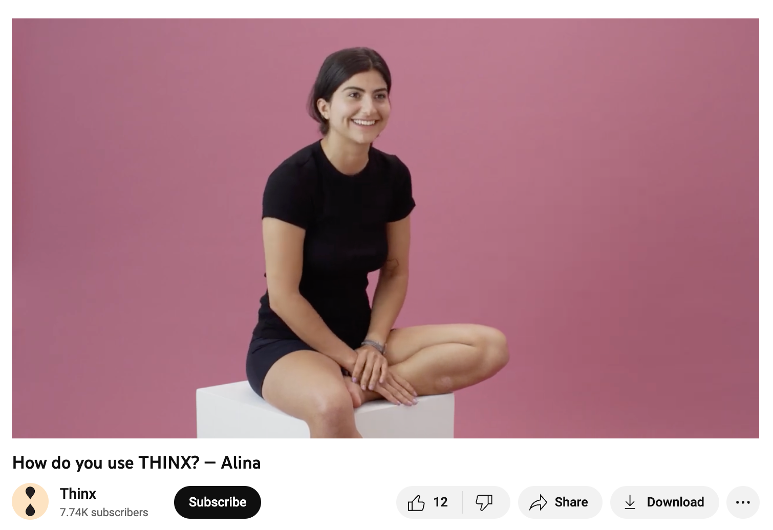 Screen grab of a video by Thinx