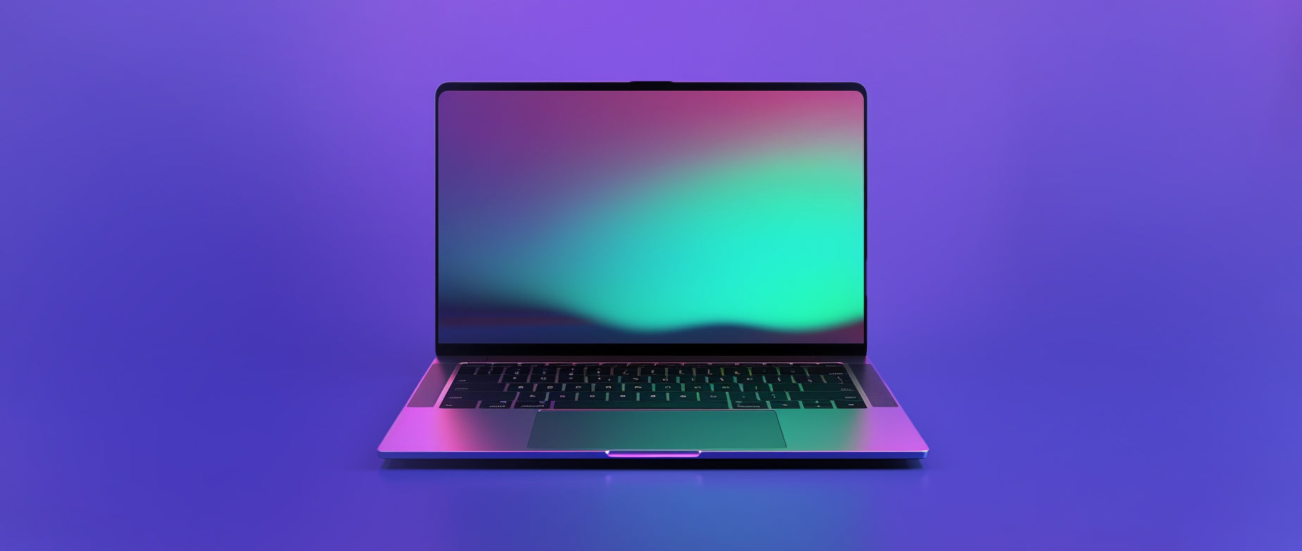 an open laptop with iridescent colors against a purple background: web accessibility