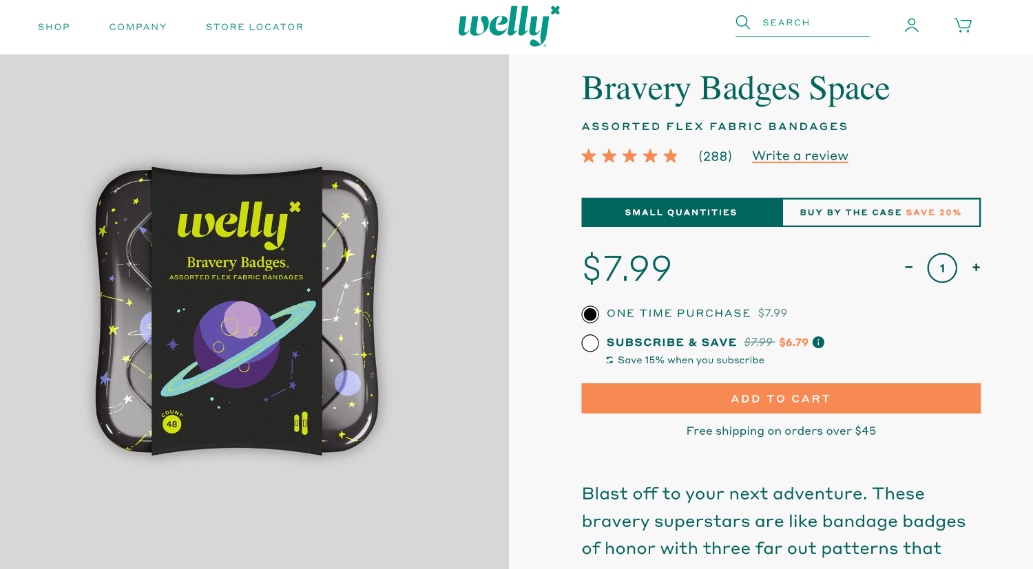 Ecommerce product page for brand Welly