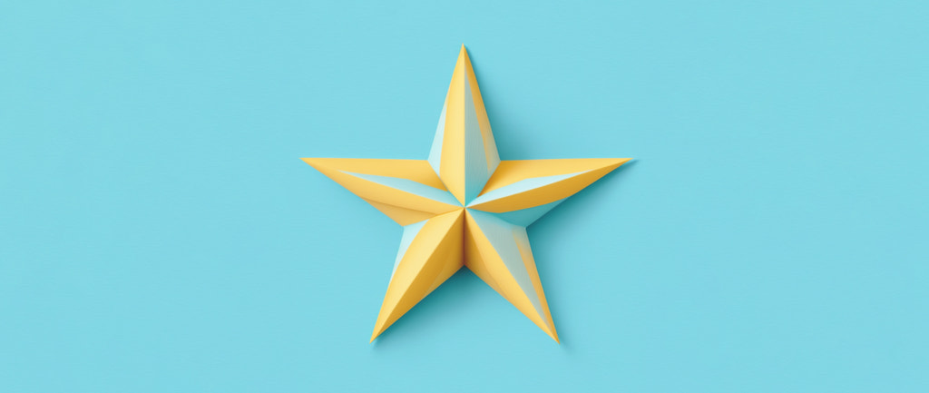 gold star on a blue background