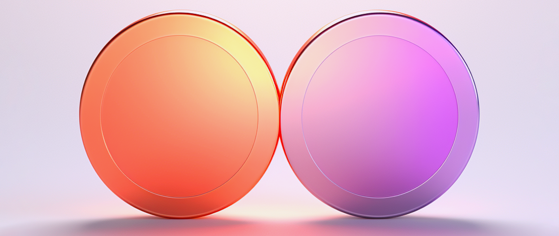 Illustration of two touching bubbles representing the concept of a partnership