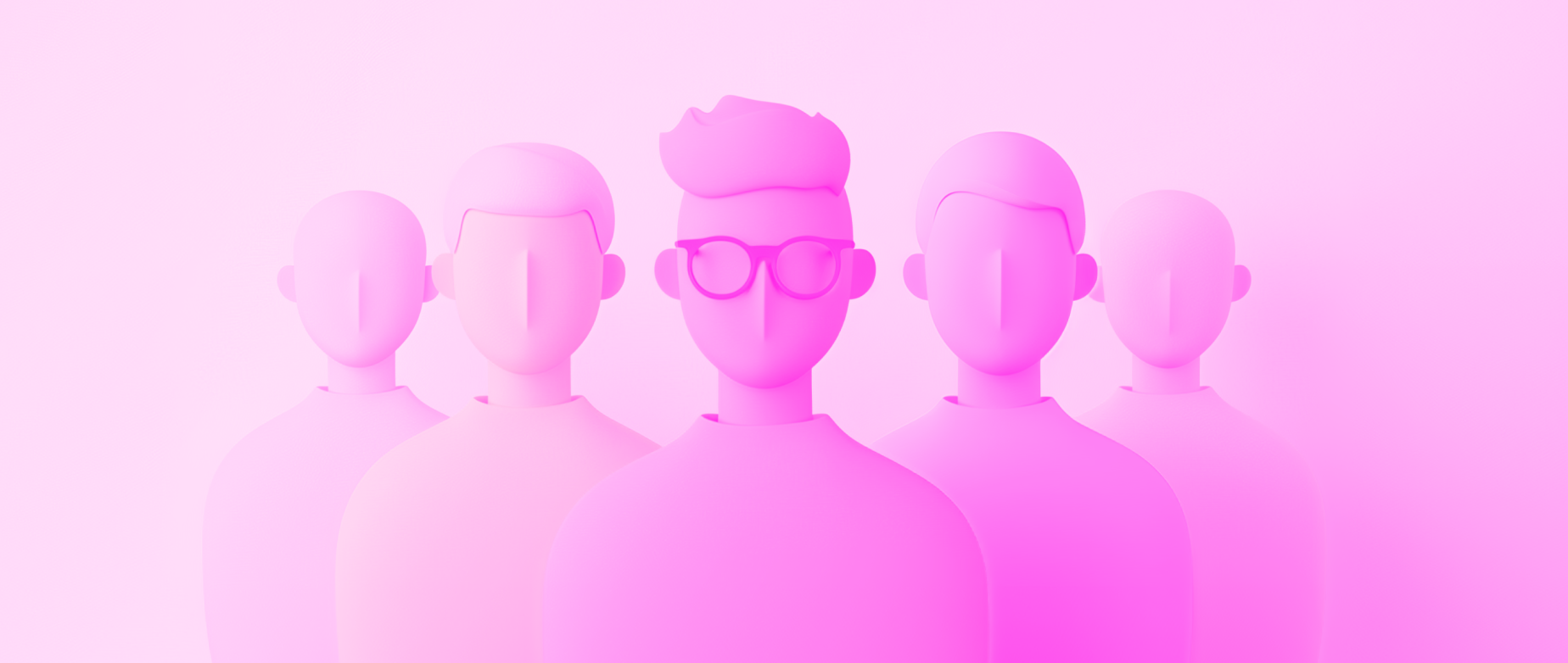 a group of pink people representing buyer personas