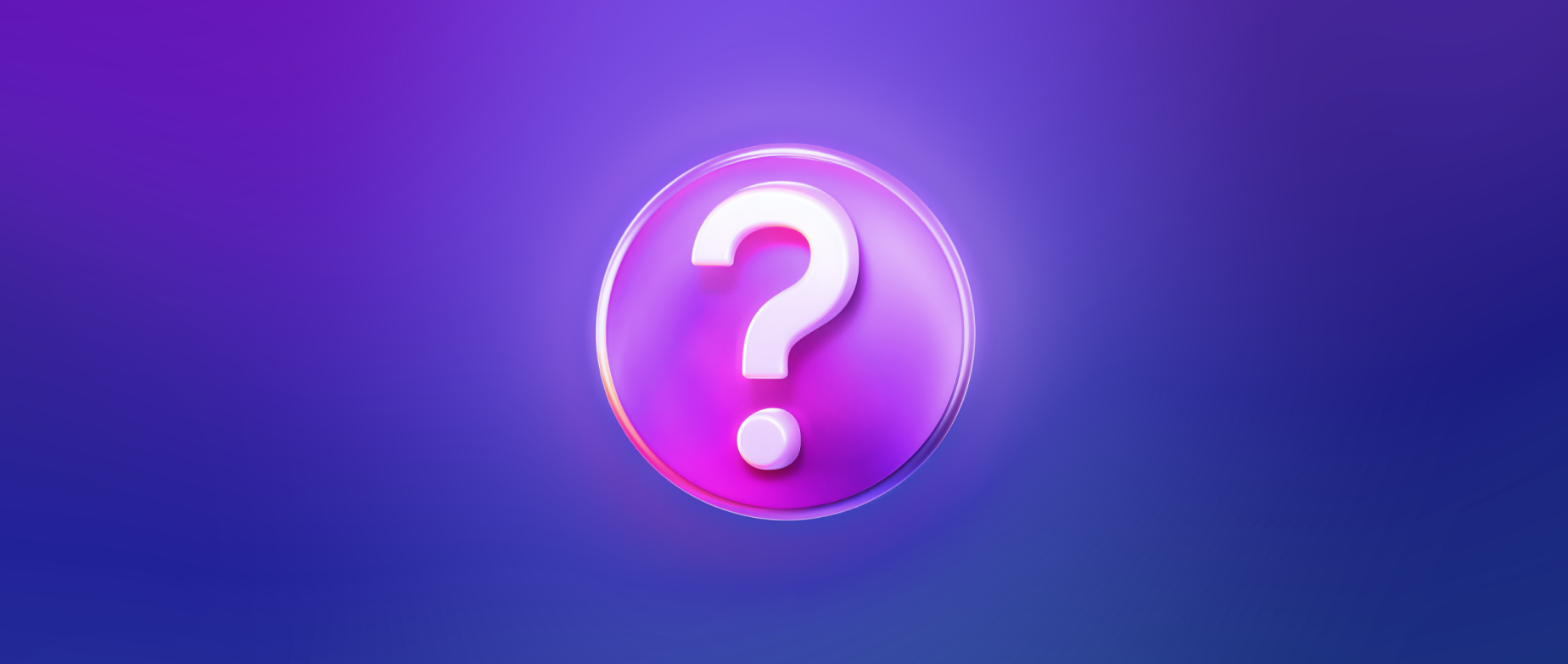 A light purple question mark in a purple circle on a dark purple background.