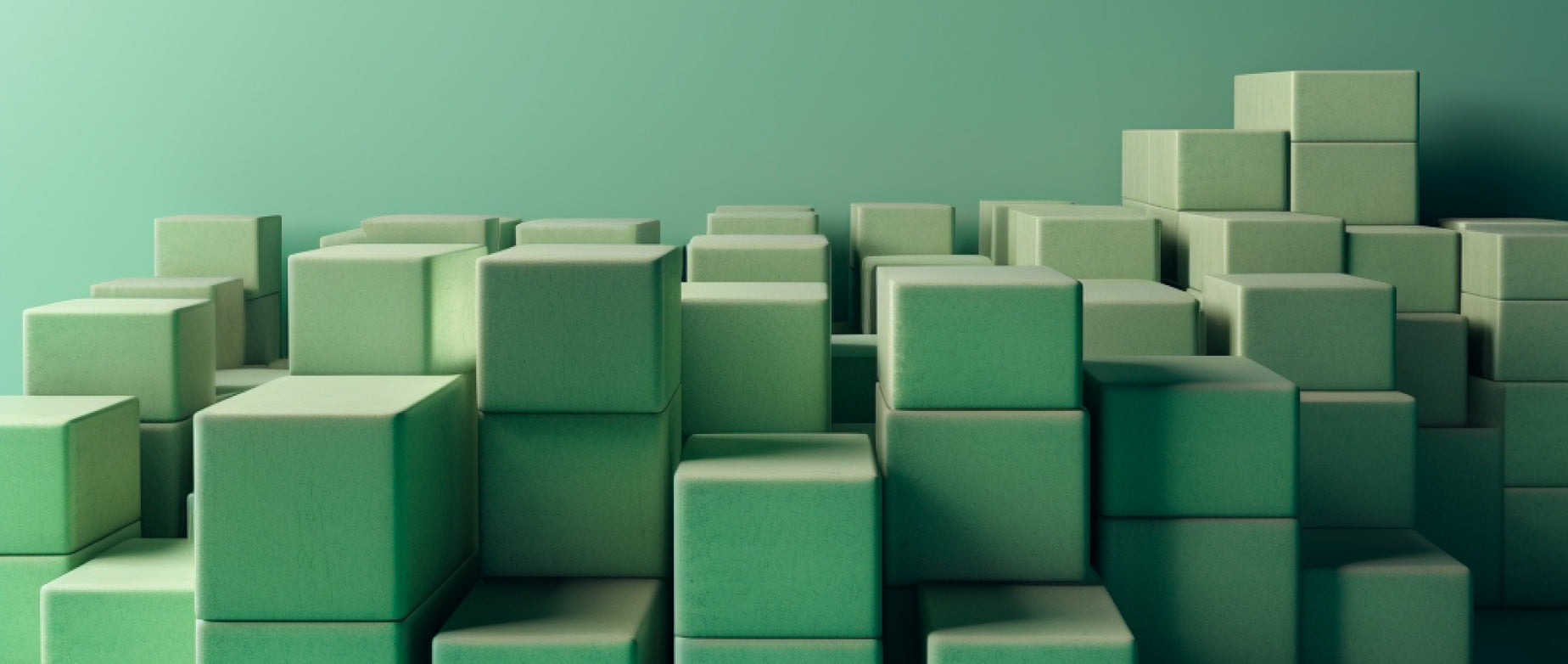 Stacked green cubes representing wholesale business inventory.