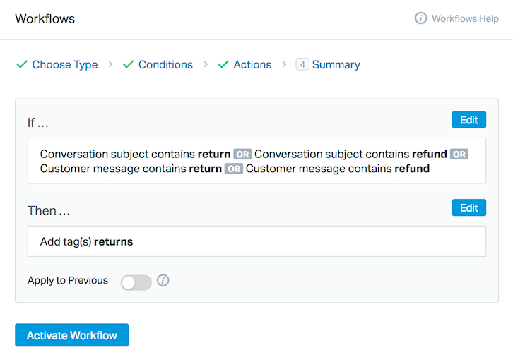 Example of a support worflow.