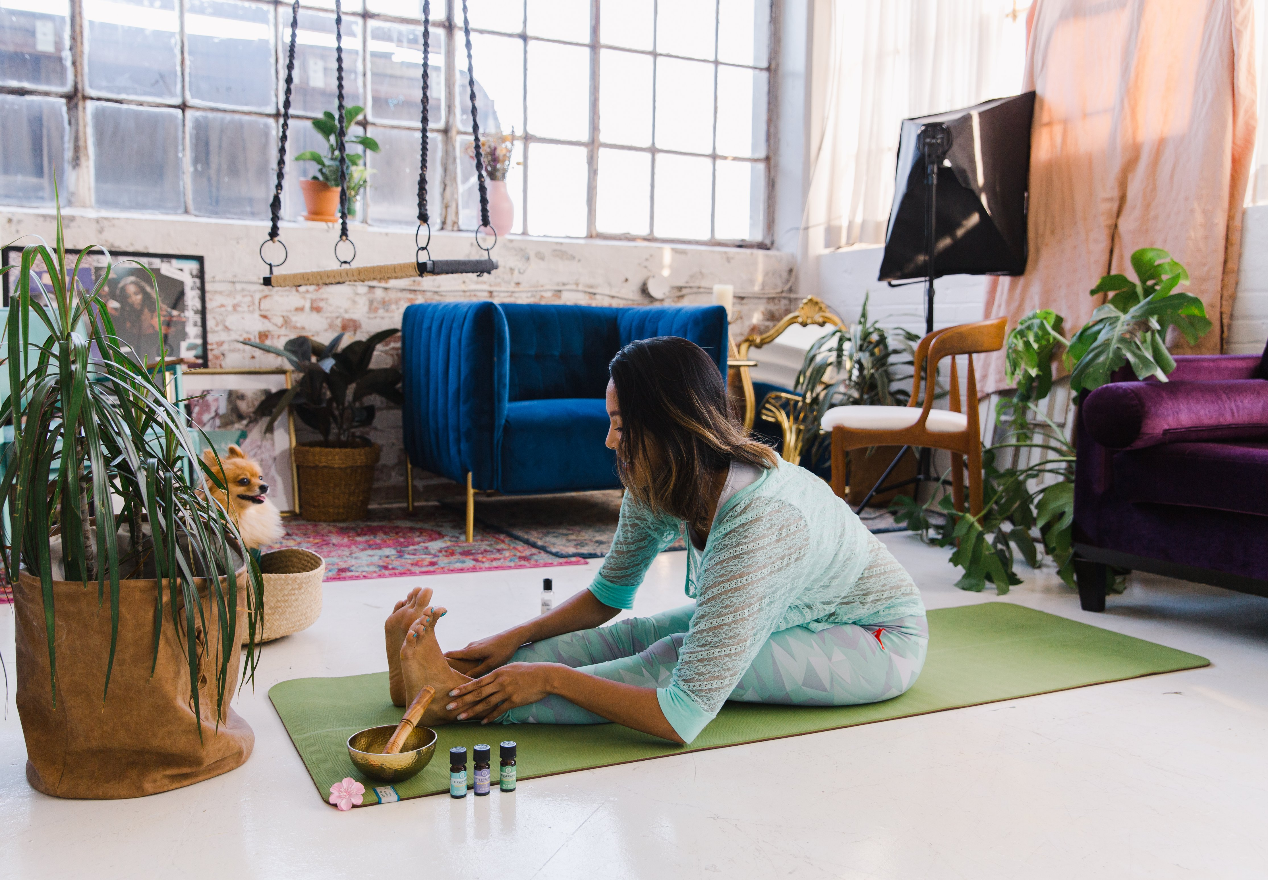 woman on yoga mat