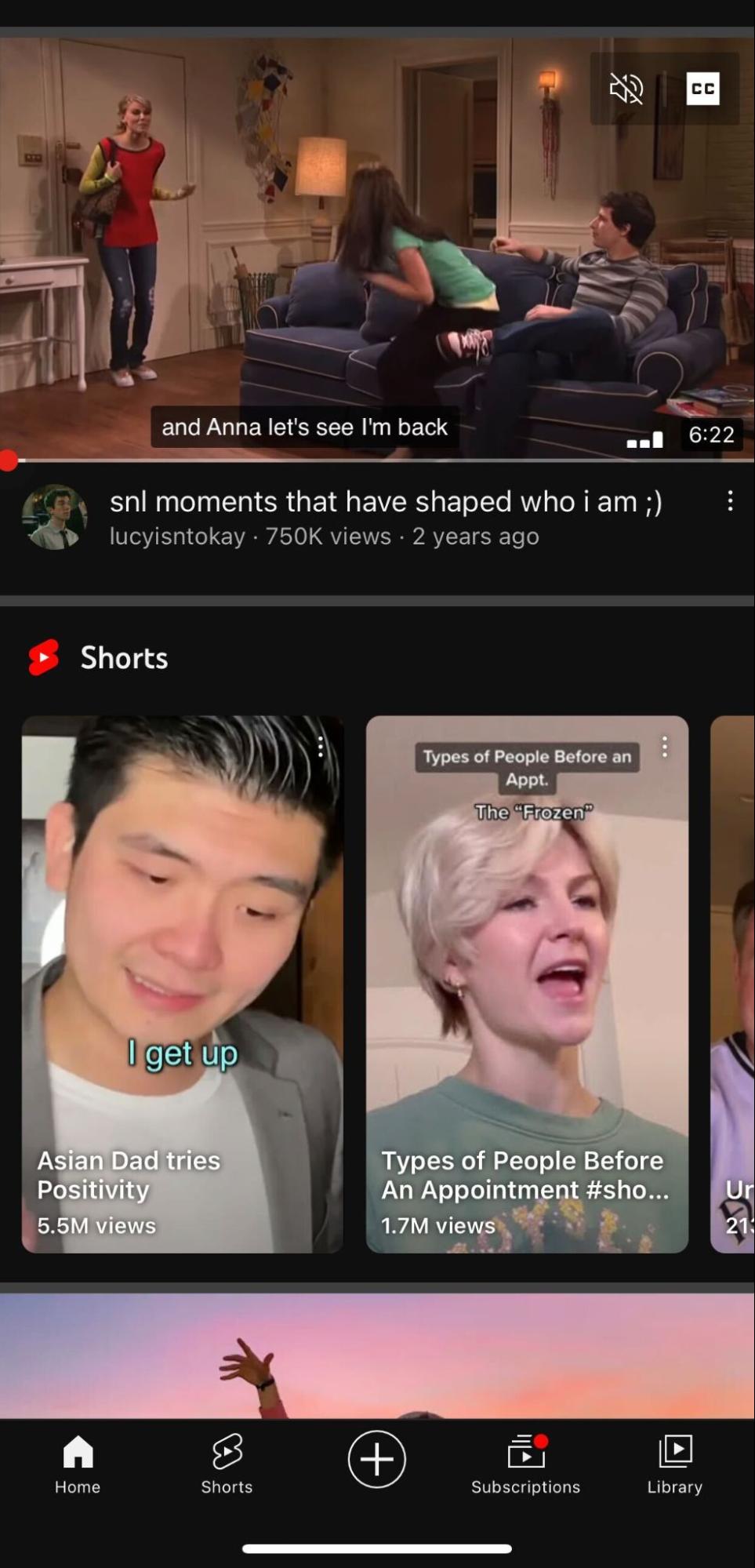 An example of what YouTube looks like in mobile view