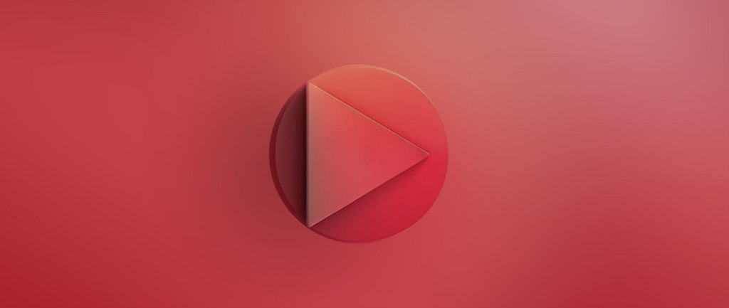 red play button arrow on a red background