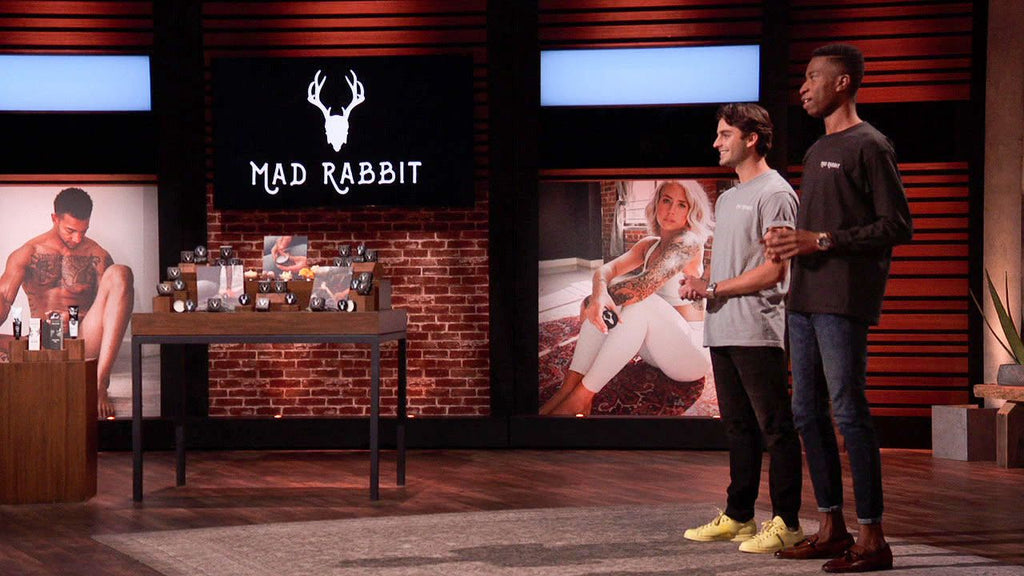 Selom Agbitor and Oliver Zak pitch their company, Mad Rabbit, on Shark Tank