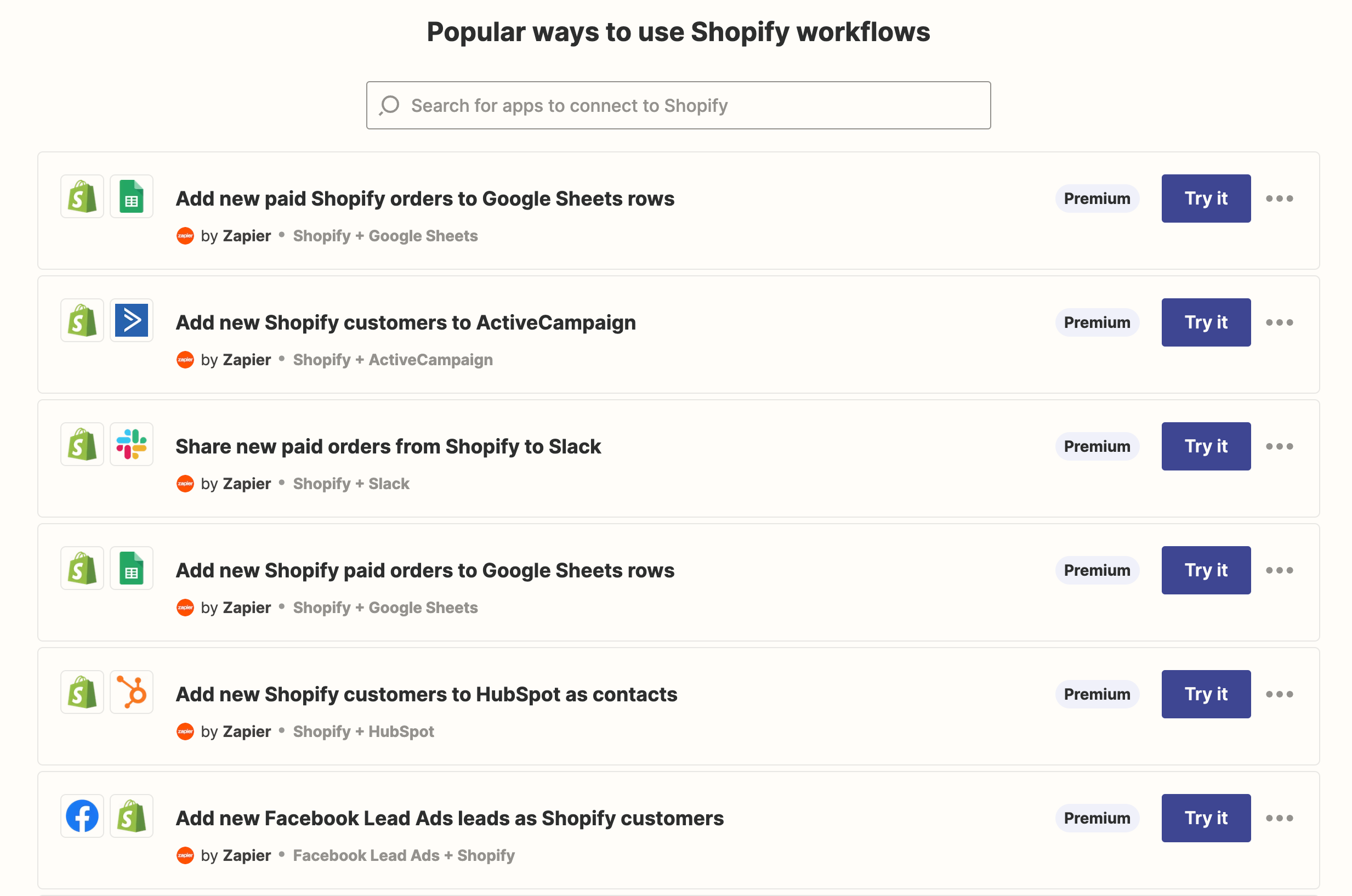 shopify zapier 