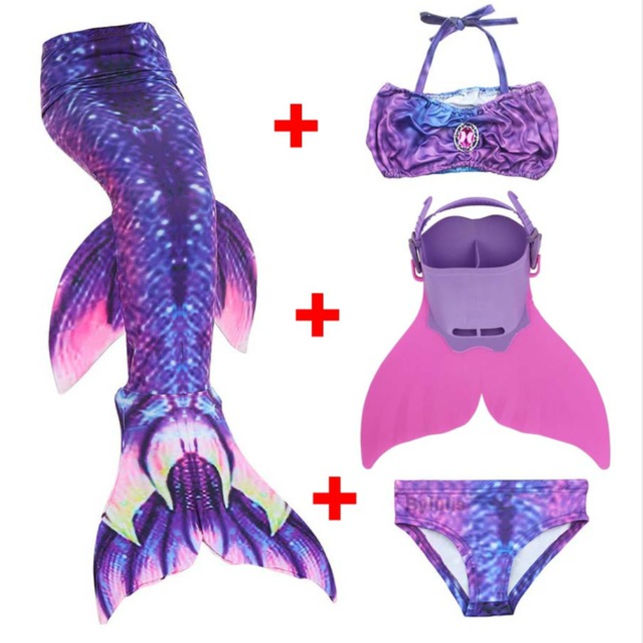 Kids Best Mermaid Tails for Swimming Swimsuit Bikini B with Fins Monof ...