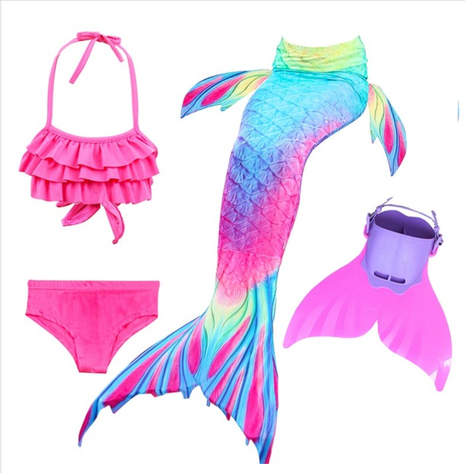 Kids Best Mermaid Tails for Swimming Swimsuit Bikini T with Fins Monof ...