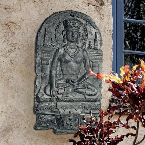 Earth Witness Buddha Sculptural Wall Frieze