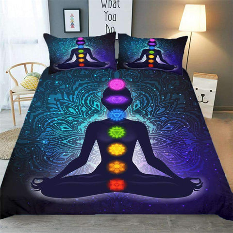 2/3PC Colorful Yoga Chakras 3D Duvet Cover Sets