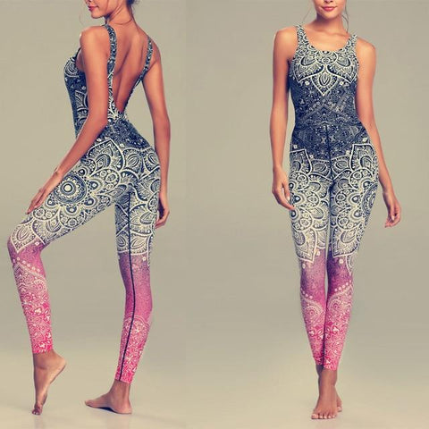 Mandala Print Yoga Suit
